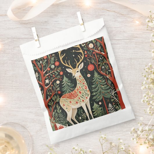 Midnight Forest Christmas Deer Geschenktütchen (Ausgeschnitten)