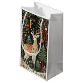 Midnight Forest Christmas Deer Kleine Geschenktüte (Rückseite Schrägansicht)