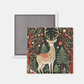 Midnight Forest Christmas Deer Magnet (Vorderseite/Rückseite)