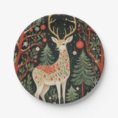 Midnight Forest Christmas Deer Pappteller (Vorderseite)