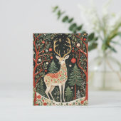 Midnight Forest Christmas Deer Postkarte (Stehend Vorderseite)