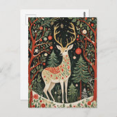 Midnight Forest Christmas Deer Postkarte (Vorne/Hinten)