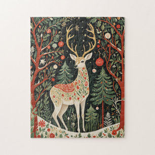 Midnight Forest Christmas Deer Puzzle