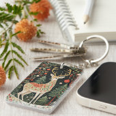 Midnight Forest Christmas Deer Schlüsselanhänger (Vorderseite rechts)