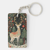 Midnight Forest Christmas Deer Schlüsselanhänger (Rückseite)