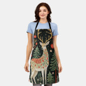 Midnight Forest Christmas Deer Schürze (Getragen)