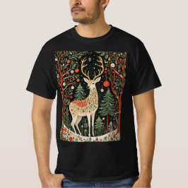 Midnight Forest Christmas Deer T-Shirt