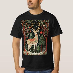 Midnight Forest Christmas Deer T-Shirt