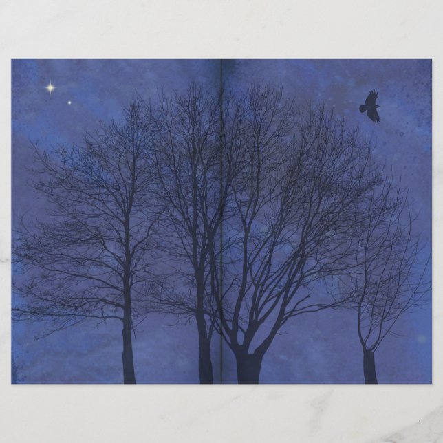 Midnight Forest Dark Journal Page (Vorderseite)