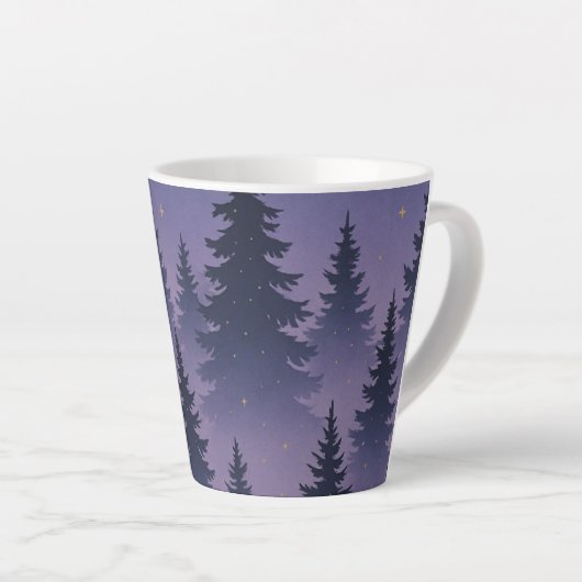 Midnight Forest Under the Stars – Pine Tree Milchtasse (Rechte Ecke)