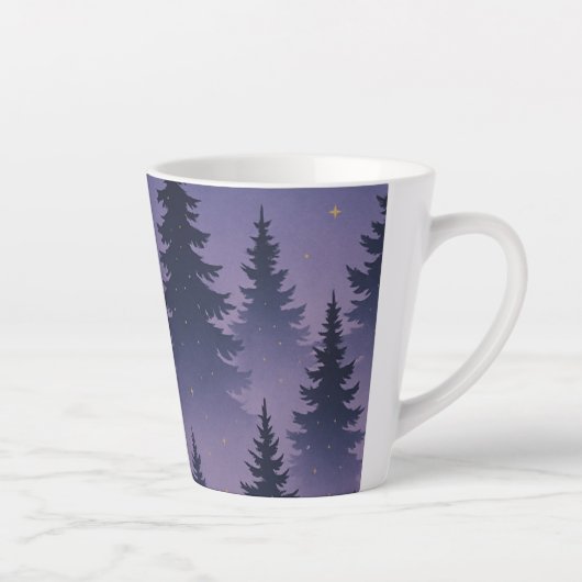 Midnight Forest Under the Stars – Pine Tree Milchtasse (Rechts)