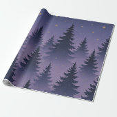 Midnight Forest Wrapping Paper – Starry Night Pine Geschenkpapier (Ungerollt)