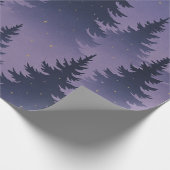 Midnight Forest Wrapping Paper – Starry Night Pine Geschenkpapier (Ecke)