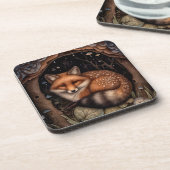 Midnight Fox Hard Achterbahn Getränkeuntersetzer (Linke Seite)