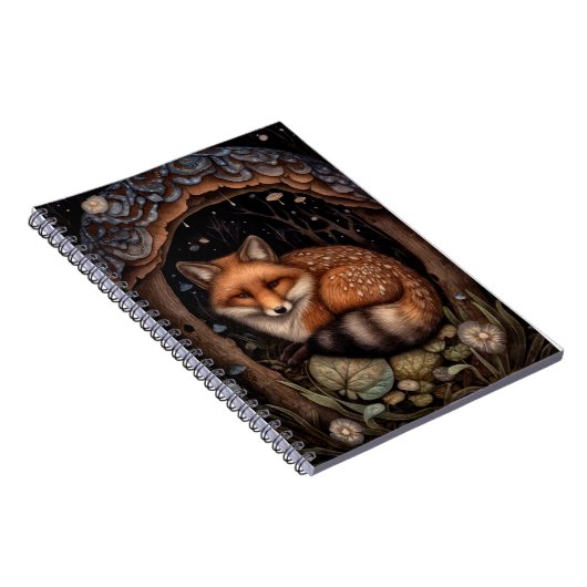 Midnight Fox Spiral Foto Notebook Notizblock (Rechte Seite)
