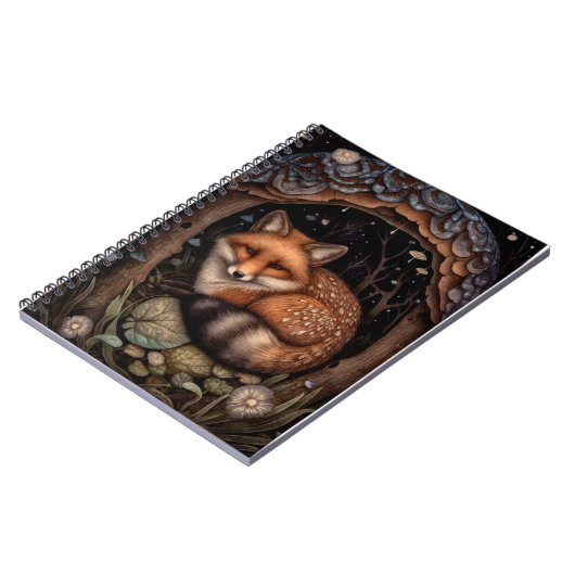 Midnight Fox Spiral Foto Notebook Notizblock (Linke Seite)