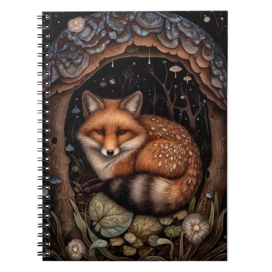 Midnight Fox Spiral Foto Notebook Notizblock (Vorderseite)