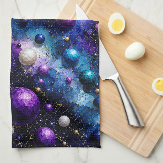 Midnight Galaxy Poly Blasen Geschirrtuch
