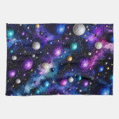 Midnight Galaxy Poly Blasen  Geschirrtuch (Horizontal)