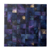 Midnight Galaxy Stars Mosaic Fliese (Vorderseite)