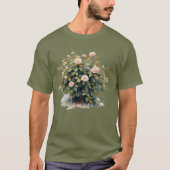 Midnight Garden: Abstract Watercolour Rose Bush  T-Shirt (Vorderseite)