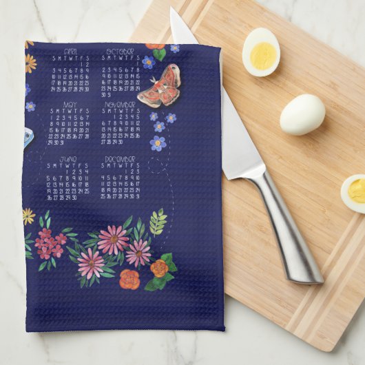 Midnight Garden Calendar Handtuch (Viertel Falte)