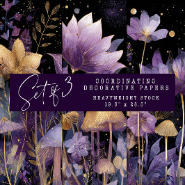 MIDNIGHT GARDEN DEKORATIVE PAPIER SET