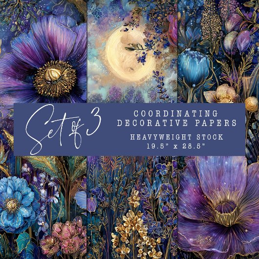 MIDNIGHT GARDEN DEKORATIVE PAPIER SET