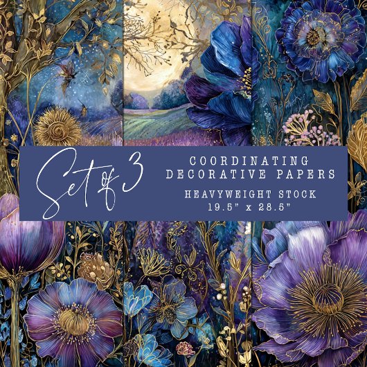 MIDNIGHT GARDEN DEKORATIVE PAPIER SET