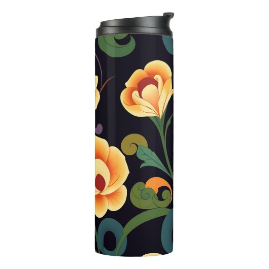 Midnight Garden Floral Travel Tumbler Thermosbecher (Nach links gedreht)
