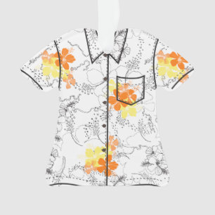 Midnight Garden Hawaiian Hibiskus Aloha Shirt Ornament