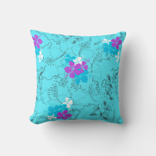 Midnight Garden Hawaiian Hibiskus Floral Kissen