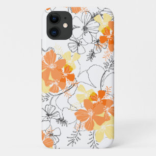 Midnight Garden Hawaiian Hibiskus Floral Papaya Case-Mate iPhone Hülle