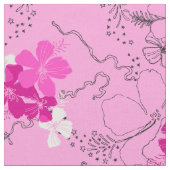 Midnight Garden Hawaiian Hibiskus Floral Stoff (Nahaufnahme)