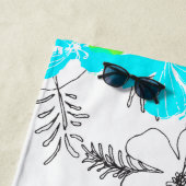 Midnight Garden Hawaiian Hibiskus Floral Turquoise Strandtuch (Beispiel)