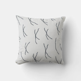 Midnight Garden Light Grey Abstract Sketchy Lines Kissen