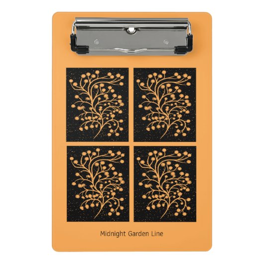 Midnight Garden Line Golden Amber Mini Klemmbrett (Vorderseite)