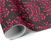 Midnight Garden Line Himbeerblüte Geschenkpapier (Rolleneckpunkt)