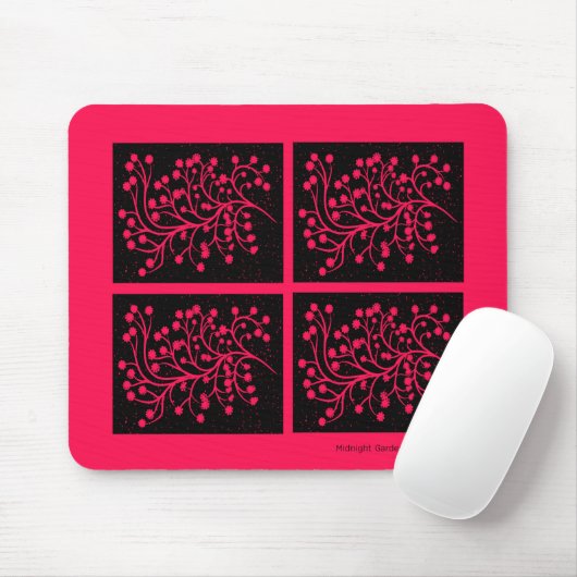 Midnight Garden Line Himbeerblüte Mousepad (Mit Mouse)