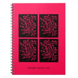 Midnight Garden Line Himbeerblüte Notizblock