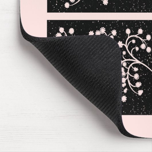 Midnight Garden Line Soft Pink Mousepad (Ecke)