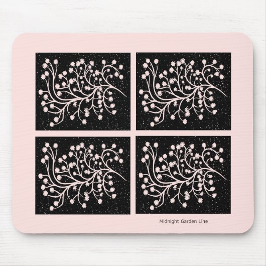 Midnight Garden Line Soft Pink Mousepad (Vorne)
