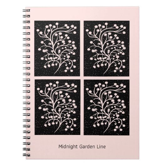 Midnight Garden Line Soft Pink Notizblock (Vorderseite)