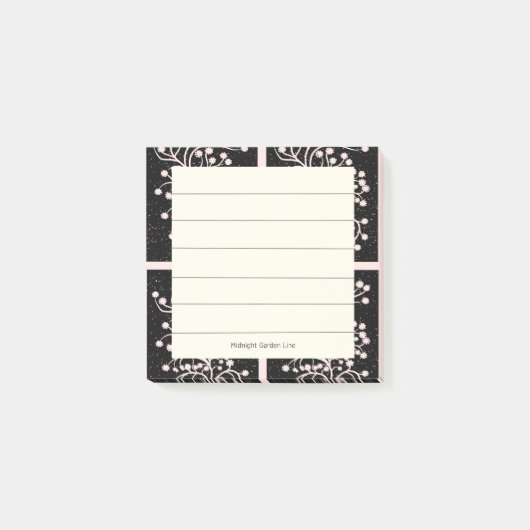 Midnight Garden Line Soft Pink Post-it Klebezettel (Vorderseite)