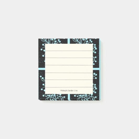 Midnight Garden Line Türkisnebel Post-it Klebezettel (Vorderseite)