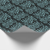 Midnight Garden Line Turquoise Mist Geschenkpapier (Ecke)