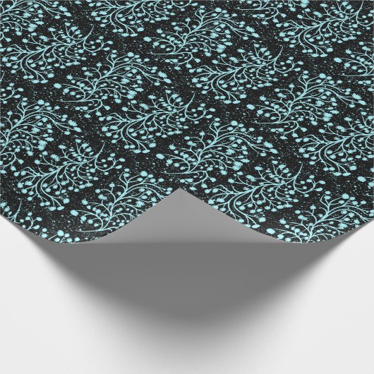Midnight Garden Line Turquoise Mist Geschenkpapier (Ecke)