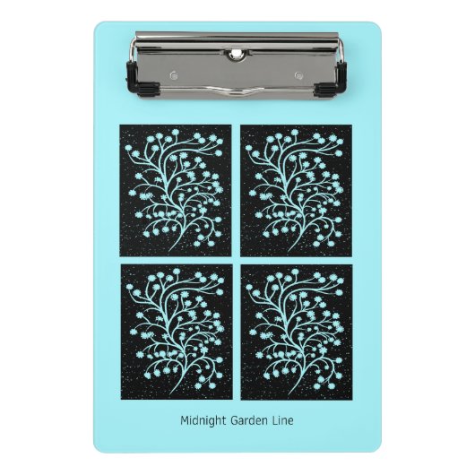 Midnight Garden Line Turquoise Mist Mini Klemmbrett (Vorderseite)