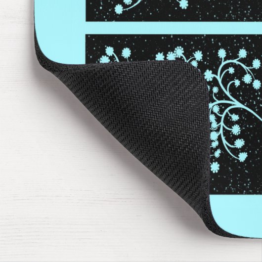 Midnight Garden Line Turquoise Mist Mousepad (Ecke)