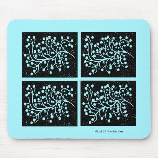 Midnight Garden Line Turquoise Mist Mousepad (Vorne)